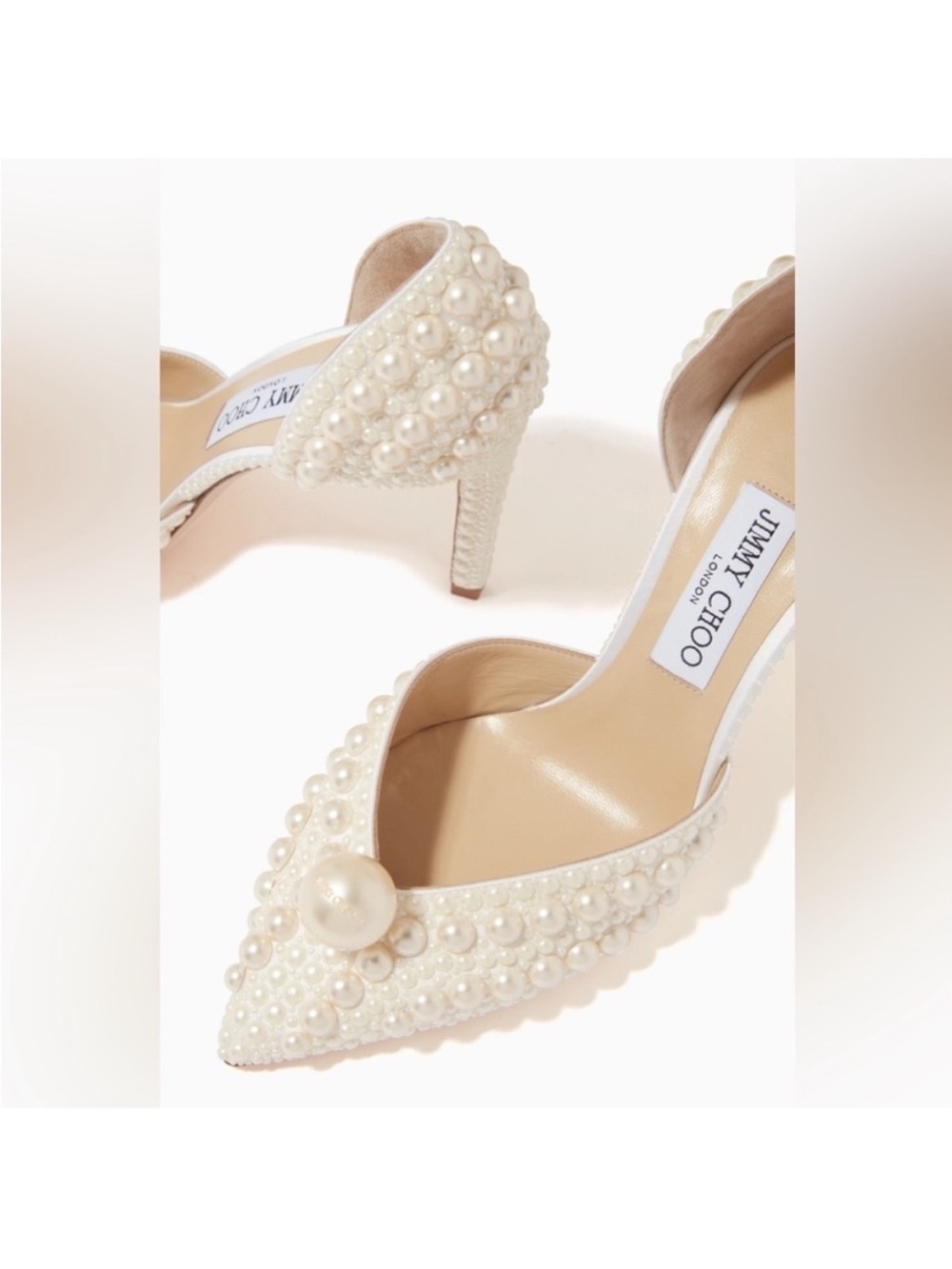 New JIMMY CHOO Sabine 85 faux pearl-embellished satin pumps 36.5 $1,895 - Picture 6 of 16